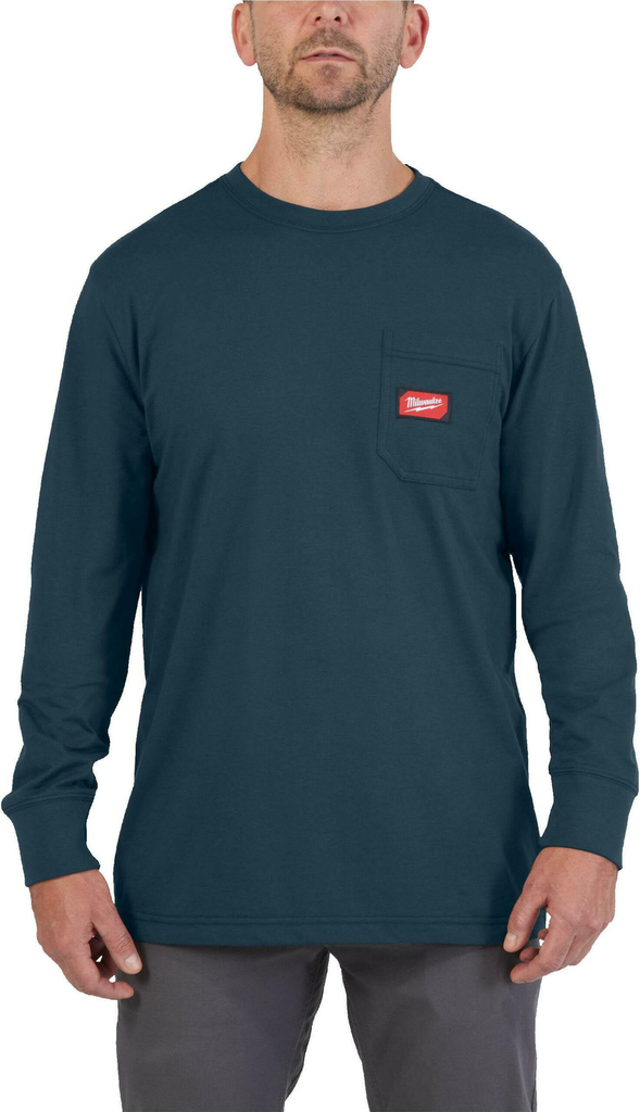WTLSBLUII XL WORK T-SHIRT LONG SLEEVE BLAUW XL - 1 STUK REF: 4932493046 MILWAUKEE