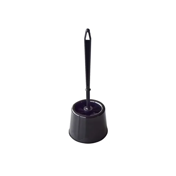 TOILETGARNITUUR ZWART LAAG ROND REF:1654 BOBRUSH