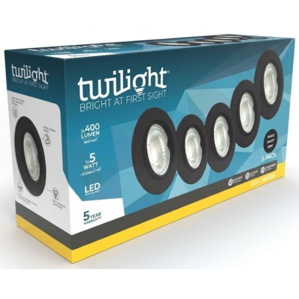 LED NEO INBOUWSPOT 5-PACK GU10 ZWART IP20 5W 5X420LM 4000K REF:TT-510277 TWILIGHT