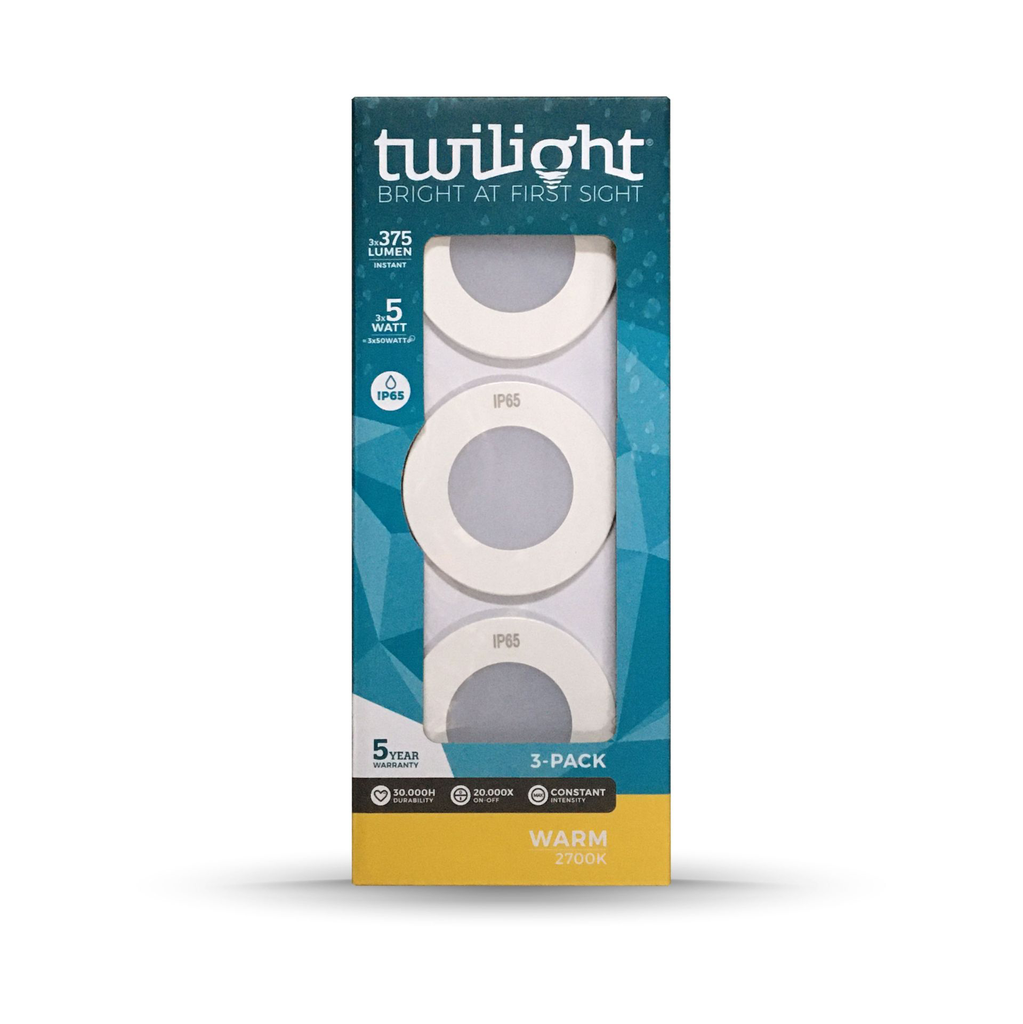 LED HYDRO INBOUWSPOT 3-PACK WIT IP65 5W 3X375LM 2700K REF:TT-510093 TWILIGHT