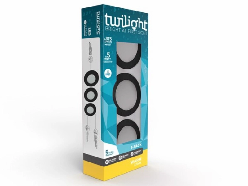 LED HYDRO INBOUWSPOT 3-PACK ZWART IP65 5W 3X375LM 2700K REF:TT-510222 TWILIGHT