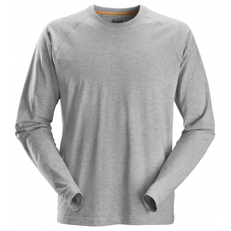 AW T-SHIRT LS 2410 GEMELEERD GRIJS MT: XS REF:2410 2800003 SNICKERS HULTAFORS