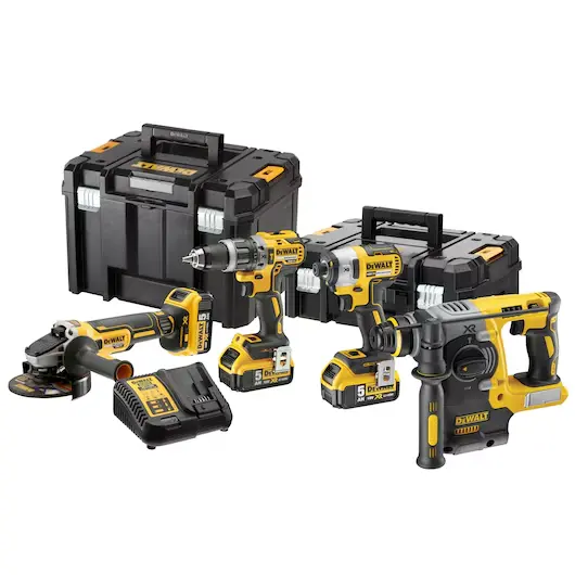 SET 4-DELIG: DCD796+ DCF887 + DCG405 + DCH273 + LADER 18V XR IN TSTAK 3X5.0AH REF:DCK422P3T-QW DEWALT