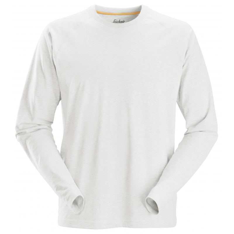 AW T-SHIRT LS 2410 WIT MT: L REF:2410 0900006 SNICKERS