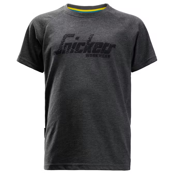 JUNIOR LOGO T-SHIRT 7510 GEMELEERD DONKERBLAU MT:110/116 REF:75103400116 SNICKERS
