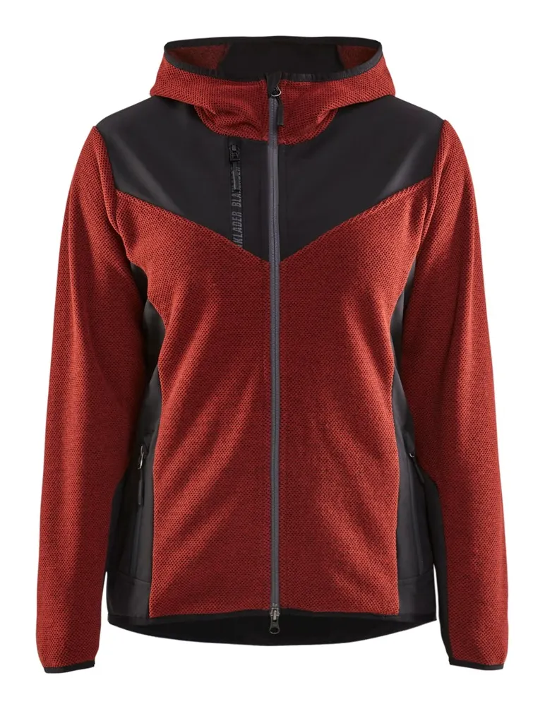 GEBREID DAMESJACK MET SOFTSHELL 5941-2536-5999-XL GEBRAND ROOD/ZWART BLAKLADER