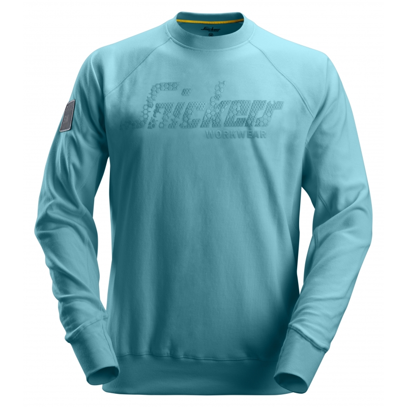 LOGO SWEATSHIRT CREWNECK 2882 AQUA BLUE MT:XL REF:28825700007 SNICKERS WORKWEAR