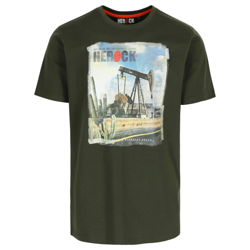 DESERT T-SHIRT KORTE MOUWEN MT:XXL DONKER KAKI REF:23MTS2302DK-XXL HEROCK