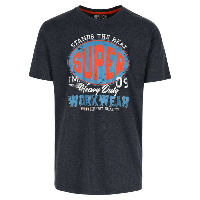 HEAVY DUTY T-SHIRT KORTE MOUWEN MT:M MARINE MELANGE REF:23MTS2307NM-M HEROCK