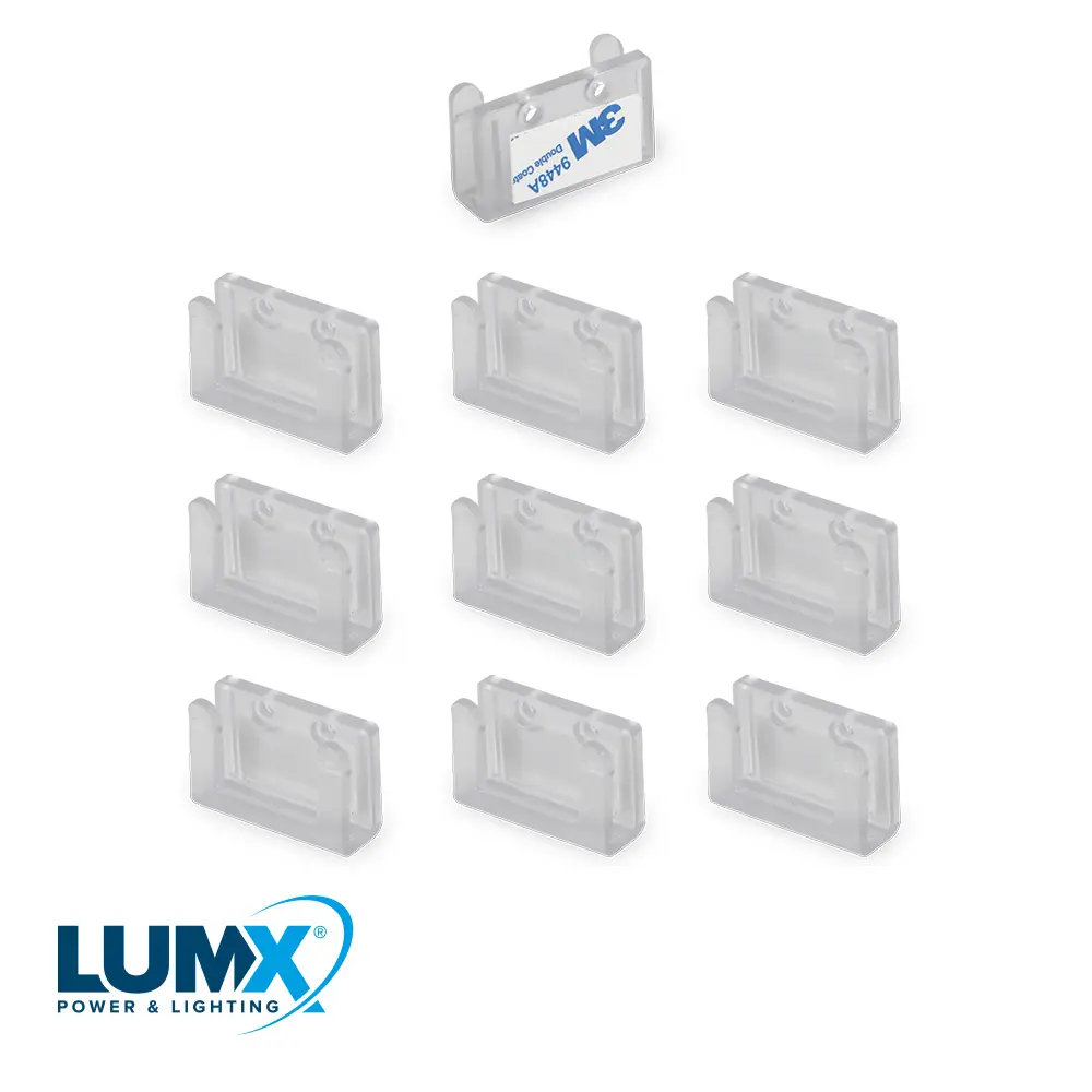 MONTEERCLIPS 3M TAPE VOOR LED LICHTSLANGEN - H=6,5 & 8MM REF:LM 23183 LUMX 