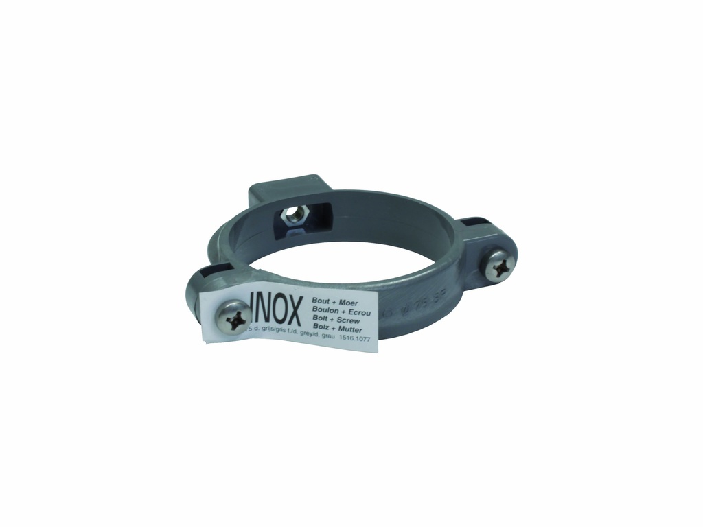 FIXO PLUS KLEMBEUGEL ROND PVC Ø80MM DONKERGRIJS REF:1516.1082