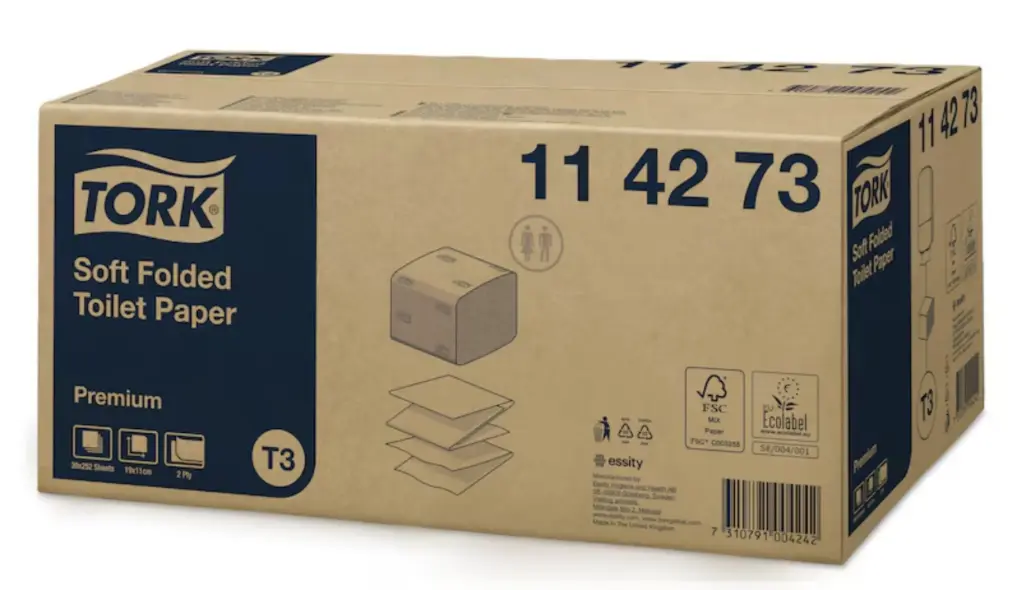 114273 SOFT GEVOUWEN TOILETPAPIER T3 PREMIUM 2LAAGS REF: 6414272 TORK