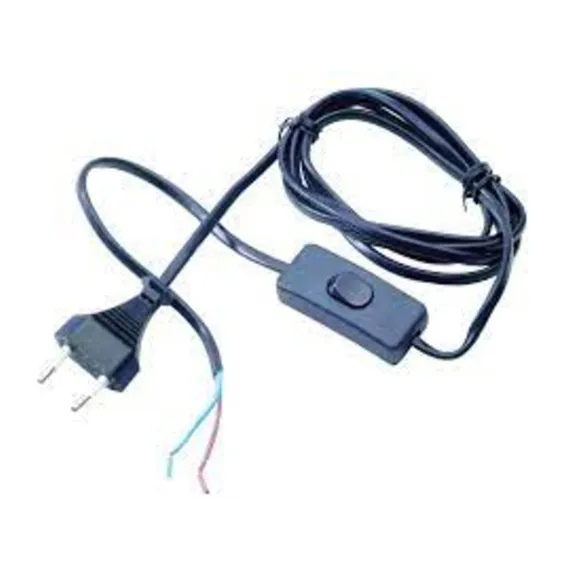 AANZETSNOER 2X0.75+SCHAKELAAR 2M ZWART 795400028 ELTRA