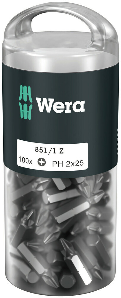 851/1 Z PH2X25 DIY 100 BITS 72441 REF:WER05072441001 WERA