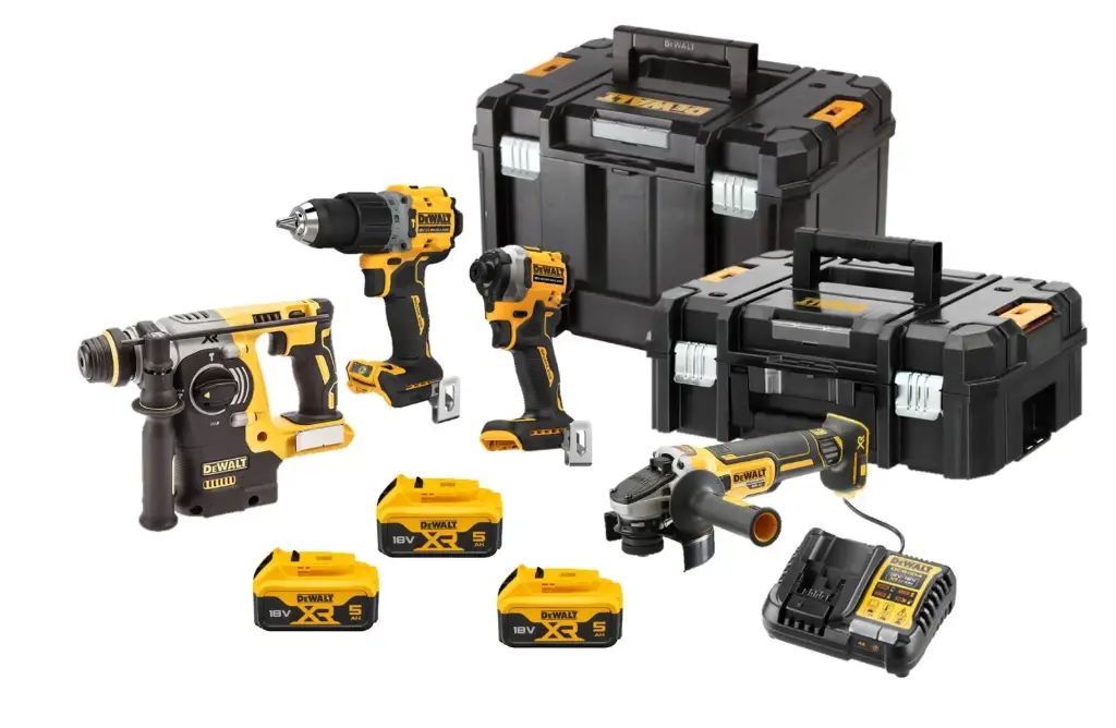 18V XR® 4-TOOL BRUSHLESS COMBO KIT - 3 X 5AH REF:DCK429P3T-QW DEWALT