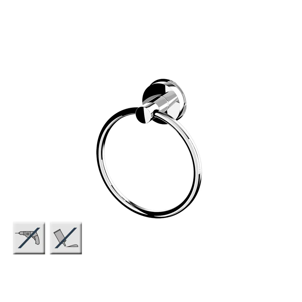 HANDDOEKRING MET ZUIGNAP 185X214X72MM RVS/KUNSSTOF Z12050100
