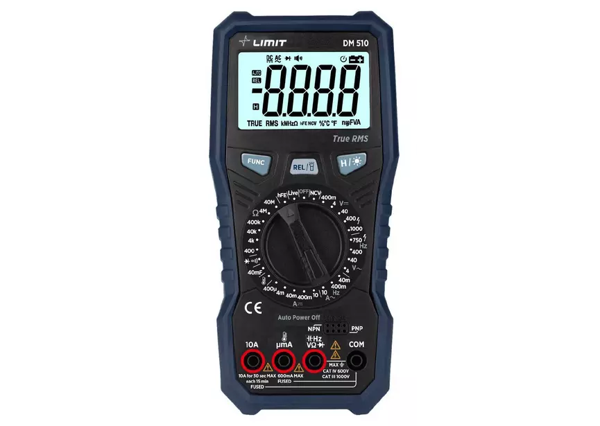 DIGITALE MULTIMETER CAT III 1000V / CAT IV 600V VOOR AUTOMOTIVE LIMIT DM510 AUTO REF:289450009 LIMIT