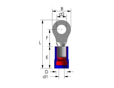 KABELSCHOEN 6.5MM RING BLAUW 560 REF:250012 PACAUTO