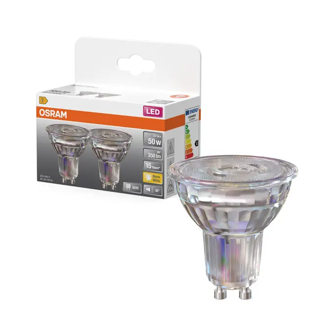 LED SPOT GU10 350LM 3.7W WW 2X REF:590445975 OSRAM
