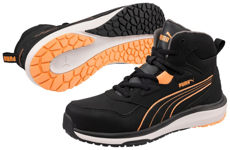 VEILIGHEIDSSCHOENEN PUMA STEPPER BLACK/PEACH MID (63.294.0) 