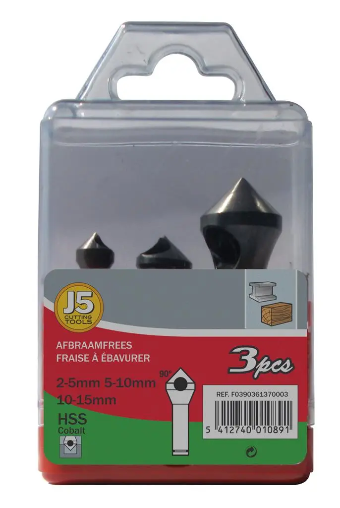 KOFFER 3 AFBRAAMFREZEN HSS/CO 90° M.GAT REF:F0390361370003 TIVOLY