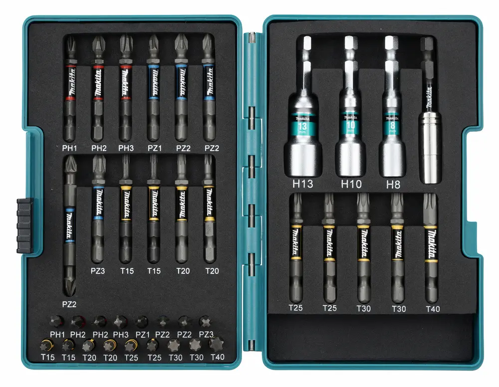 TORSIESCHROEFBIT C&E-VORM IMPACT PREMIER MET BITHOUDER 38 STUKS REF:E-26179 MAKITA