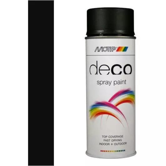 MOTIP COLOURSPRAY LAK MAT RAL 9005 DIEP ZWART 400 ML REF:MOT01601 MOTIP