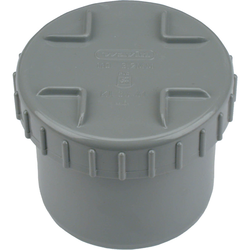 STOP+SCHROEFDEKSEL RIOOL DONKERGRIJS Ø125 REF:6000