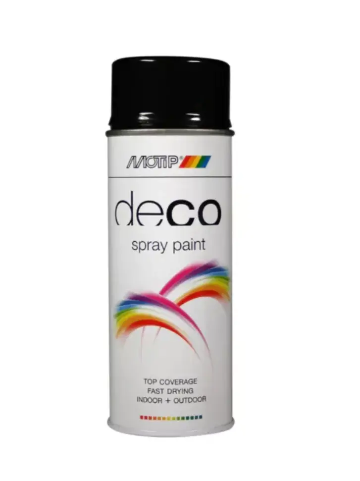 MOTIP COLORSPRAY HOOGGLANS RAL 9005 DIEP ZWART 400 ML REF:MOT01602 MOTIP