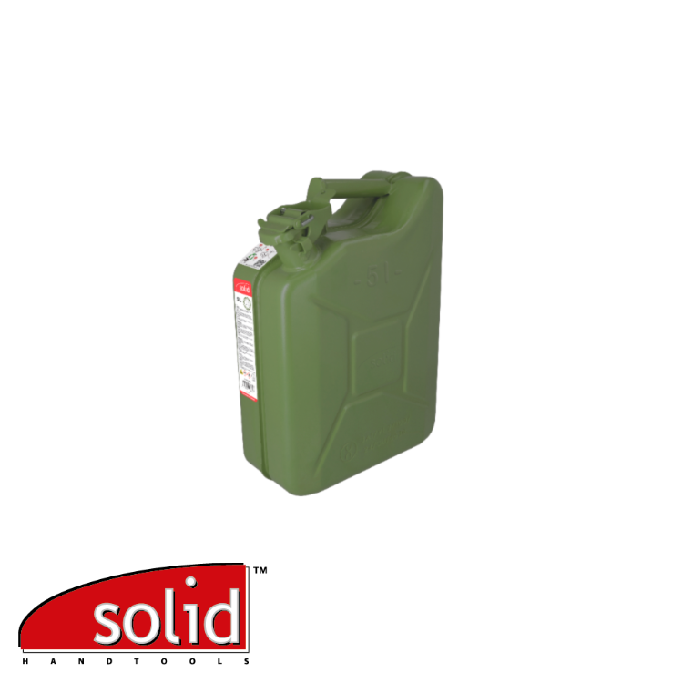 SOLID JERRYCAN GROEN, 5L - METAAL VOOR BENZINES, MET VEILIGHEIDSSLOT (EX DR 11233) REF:DR 12105 SOLID