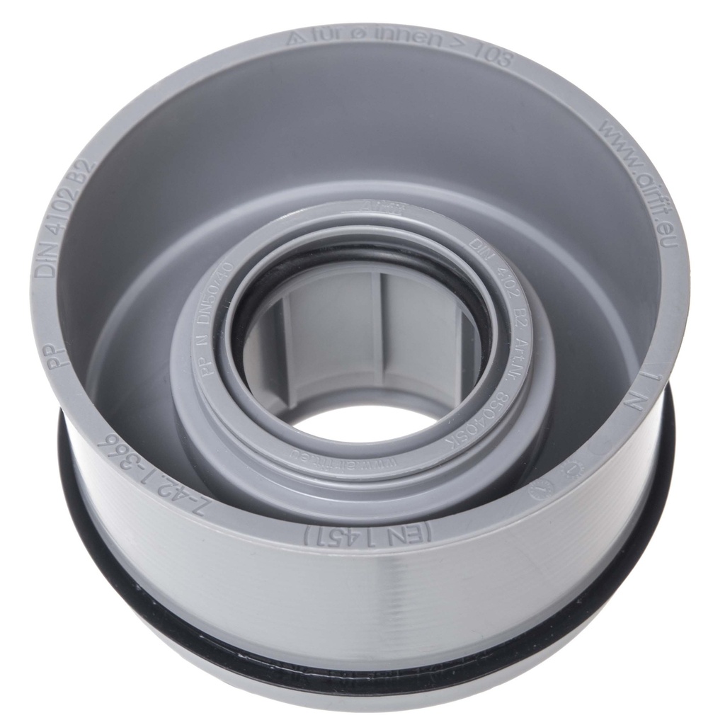 INWENDIG VERLOOP PP 90MM 50 GRIJS REF:69009050