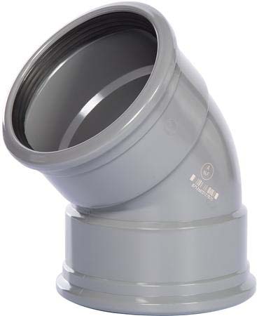 RIOOLBOCHT 110 45° M/M R7037-BN- DONKERGRIJS
