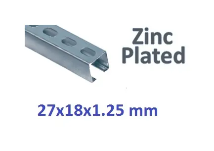 WT MONTAGERAIL PERFOREERD 27X18X1.2 VERZINKT 0.40 METER W