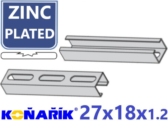 WT MONTAGERAIL PERFOREERD 27X18X1.2 VERZINKT 0.40 METER WEDI