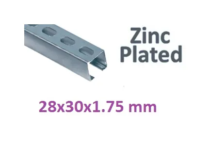 WT MONTAGERAIL PERFOREERD 28X30X1.7 VERZINKT 2.00 METER W