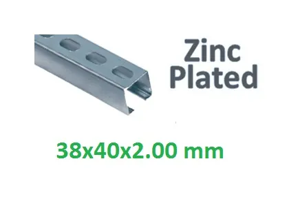 WT MONTAGERAIL PERFOREERD 38X40X2.0 VERZINKT 2.00 METER W