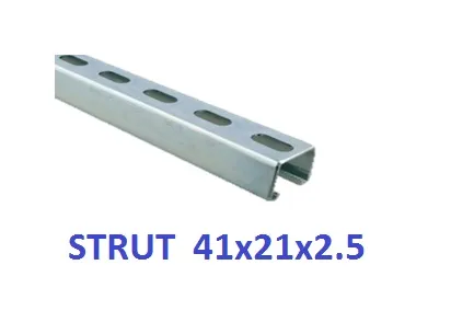 WT STRUT RAIL PERFO. 41X21X2.5 VERZ. 2.00 METER WE