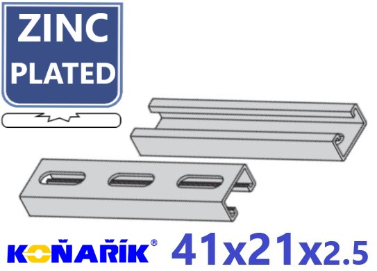 WT STRUT RAIL PERFOREERD 41X21X2.5 VERZ. 2.00 METER WE