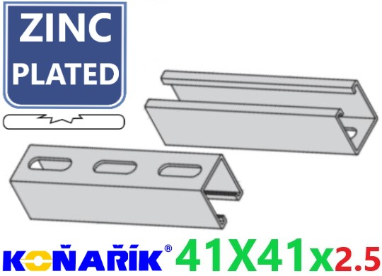 WT STRUT RAIL PERFOREERD 41X41X2.5 VERZ. 2.00 METER WE
