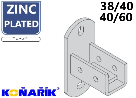 WT OPHANGPLAAT VOOR RAIL 38X40+40X60 UNIV M10 VZ 1ST