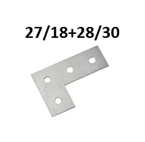 WT L-KOPPELING VOOR RAIL 27X18+28X30 L. 60+28MM VZ