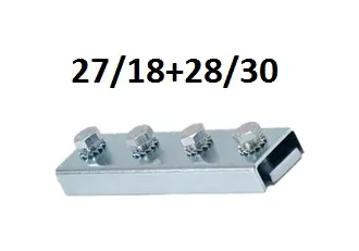 WT RECHTE KOPPELING VOOR RAIL 27X18+28X30 4 BOUTEN
