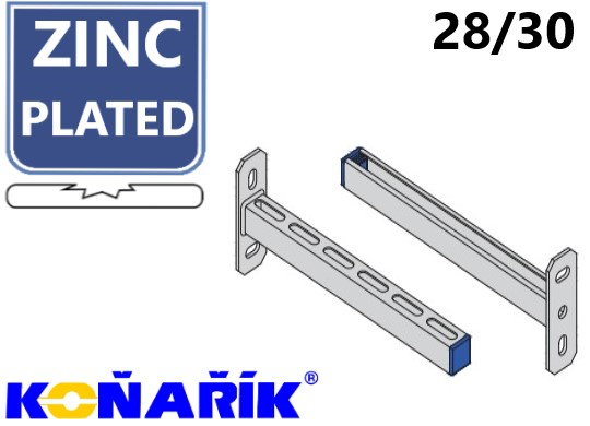 WT WANDCONSOLE-RAIL PERFOREERD 28X30X1.7 L 300MM VZ 1ST