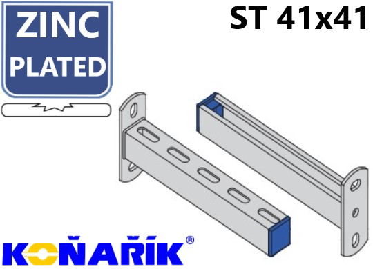 WT WANDCONSOLE-RAIL PERFOREERD 41X41X2.5 L 500MM VZ 1ST