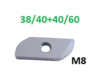 WT RAILMOER VOOR RAIL 38X40+40X60 M 8 -VZ (25 PC)