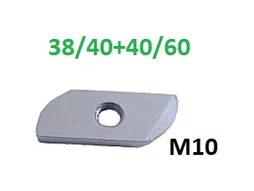 WT RAILMOER VOOR RAIL 38X40+40X60 M10 -VZ (25 PC)