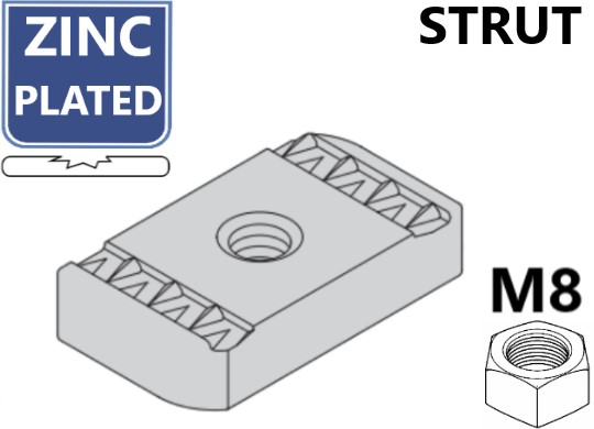 WT RAILMOER VOOR STRUT RAIL 41X M8 -VZ (25 PC) WEDI