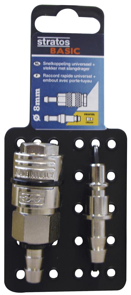 BASIC SNELKOPPELING UNIVERSEEL +SLANGDRAGER 8MM REF:CSC00010030 STRATOS