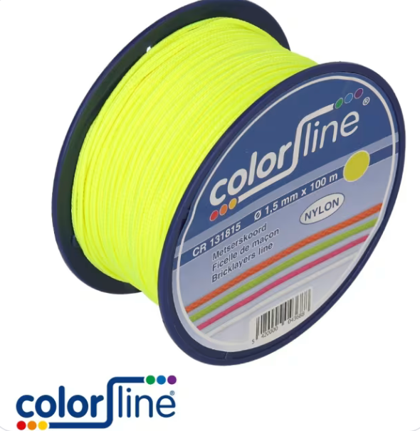 METSERSKOORD 1.5MMX100M NYLON FLUO GEEL CR 131815