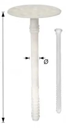 25 ISOLATIEPLUGGEN+NYLON NAGEL 180X10MM REF:Z-3921